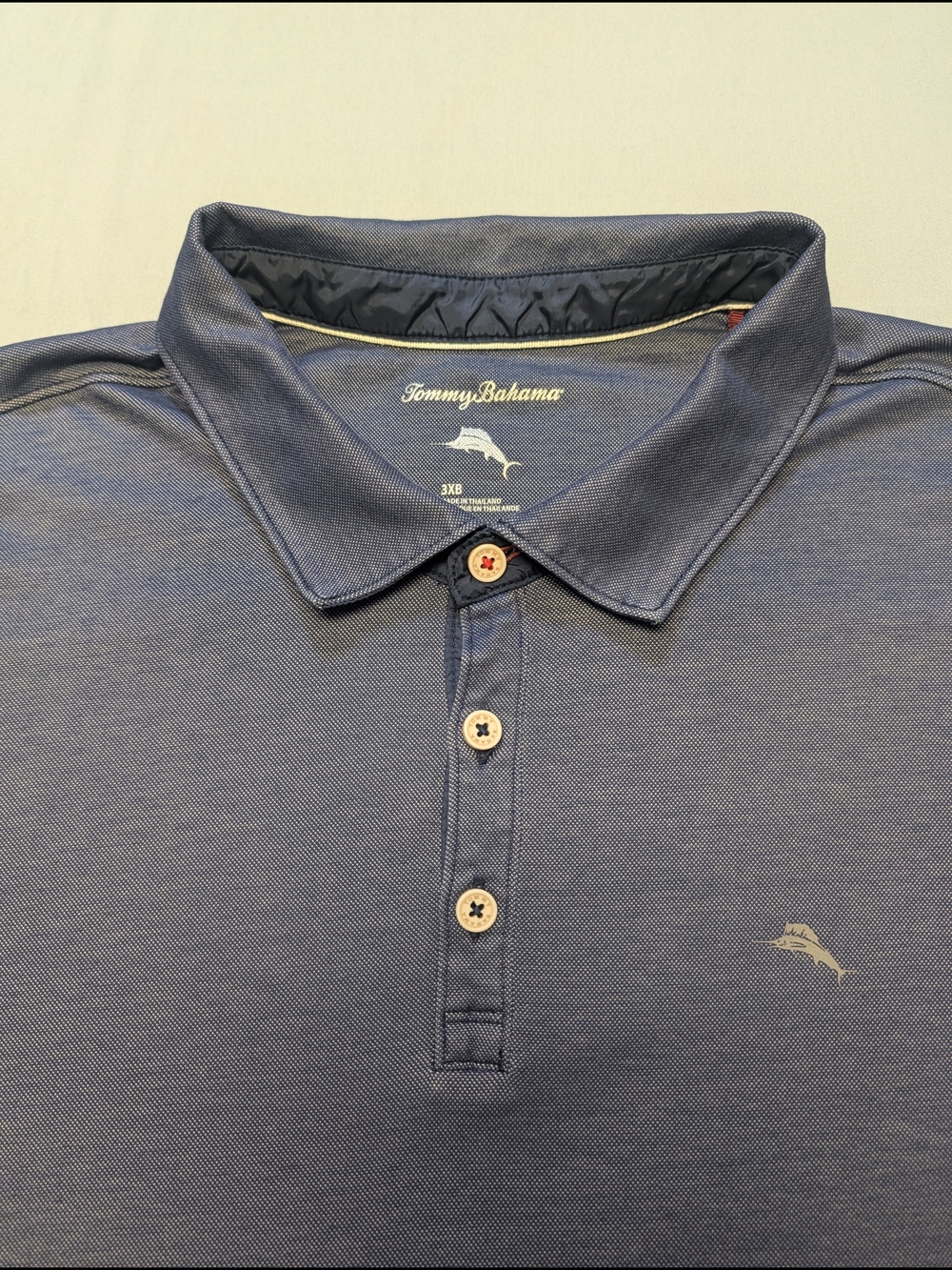 Tommy Bahama Men's Size 3XB Navy Blue Polo Shirt Micro-Dot Short-Sleeve Golf